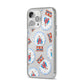 Christmas Snow Globe Pattern iPhone 14 Pro Max Clear Tough Case Silver Angled Image
