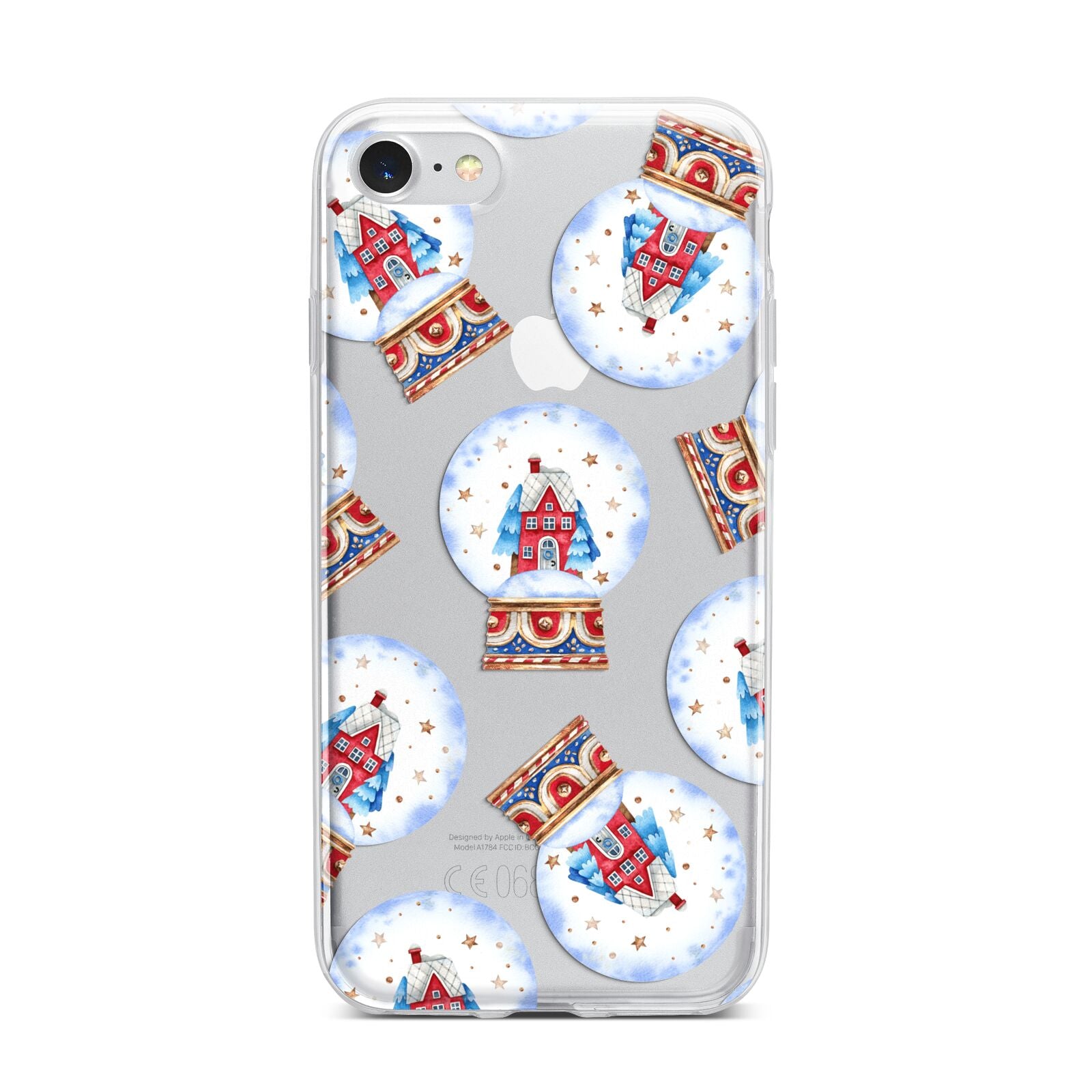 Christmas Snow Globe Pattern iPhone 7 Bumper Case on Silver iPhone