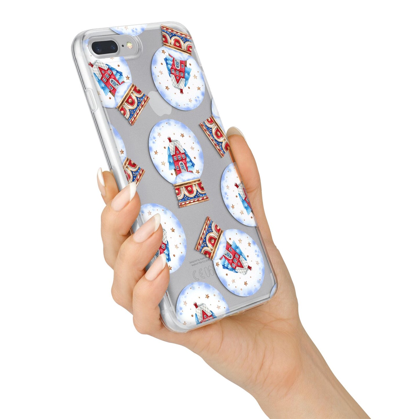 Christmas Snow Globe Pattern iPhone 7 Plus Bumper Case on Silver iPhone Alternative Image