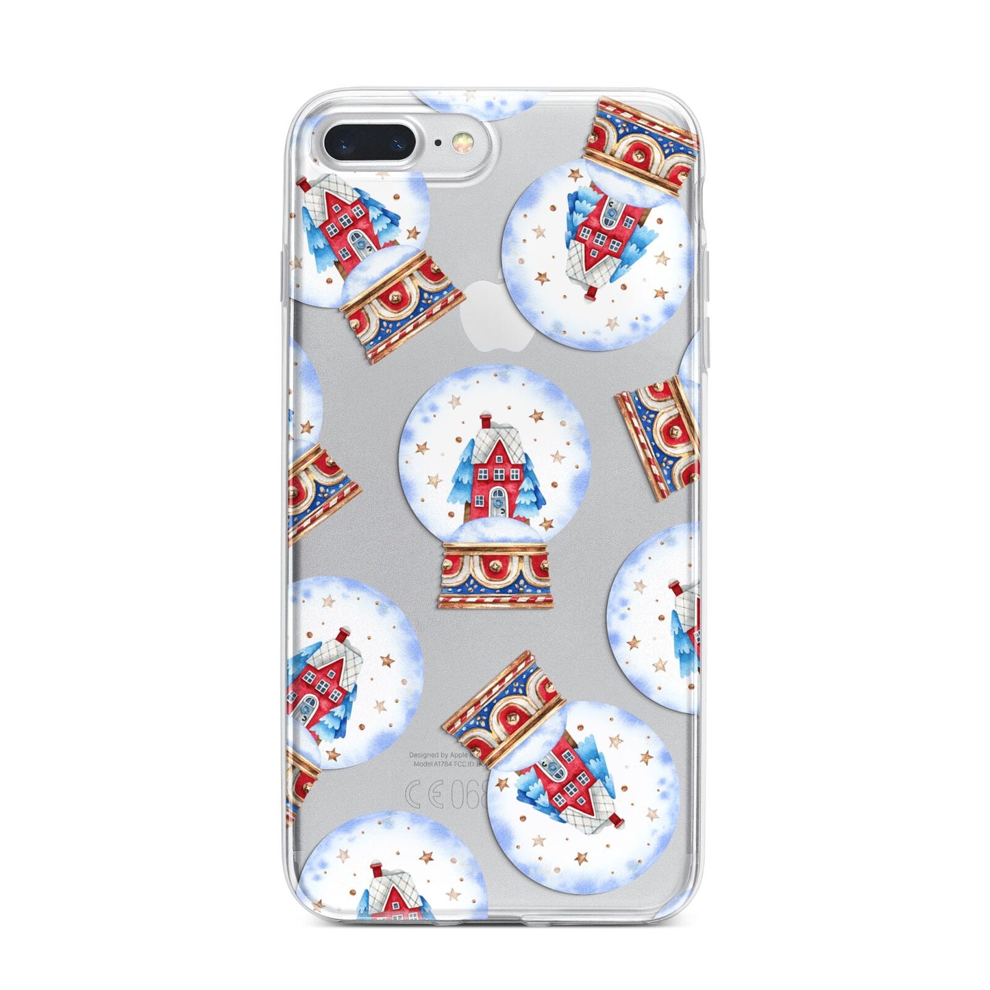 Christmas Snow Globe Pattern iPhone 7 Plus Bumper Case on Silver iPhone