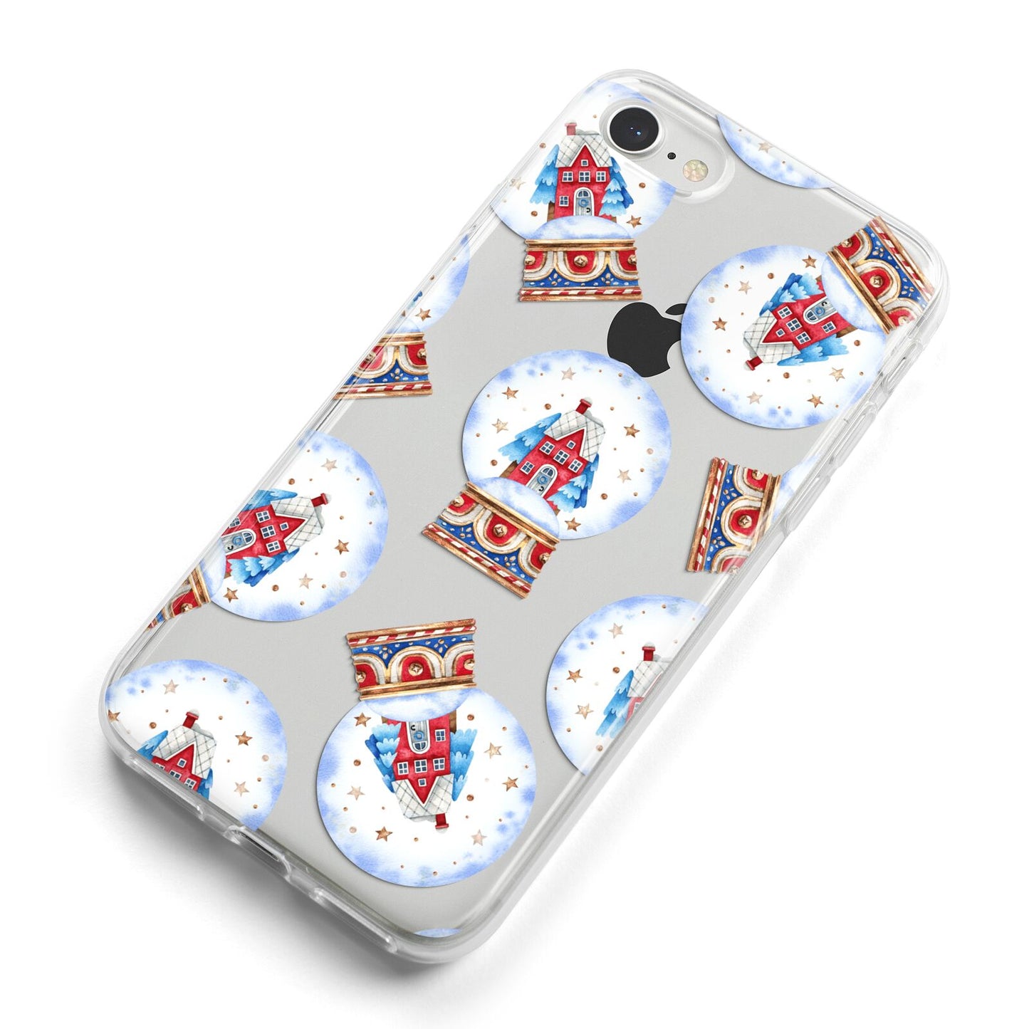 Christmas Snow Globe Pattern iPhone 8 Bumper Case on Silver iPhone Alternative Image