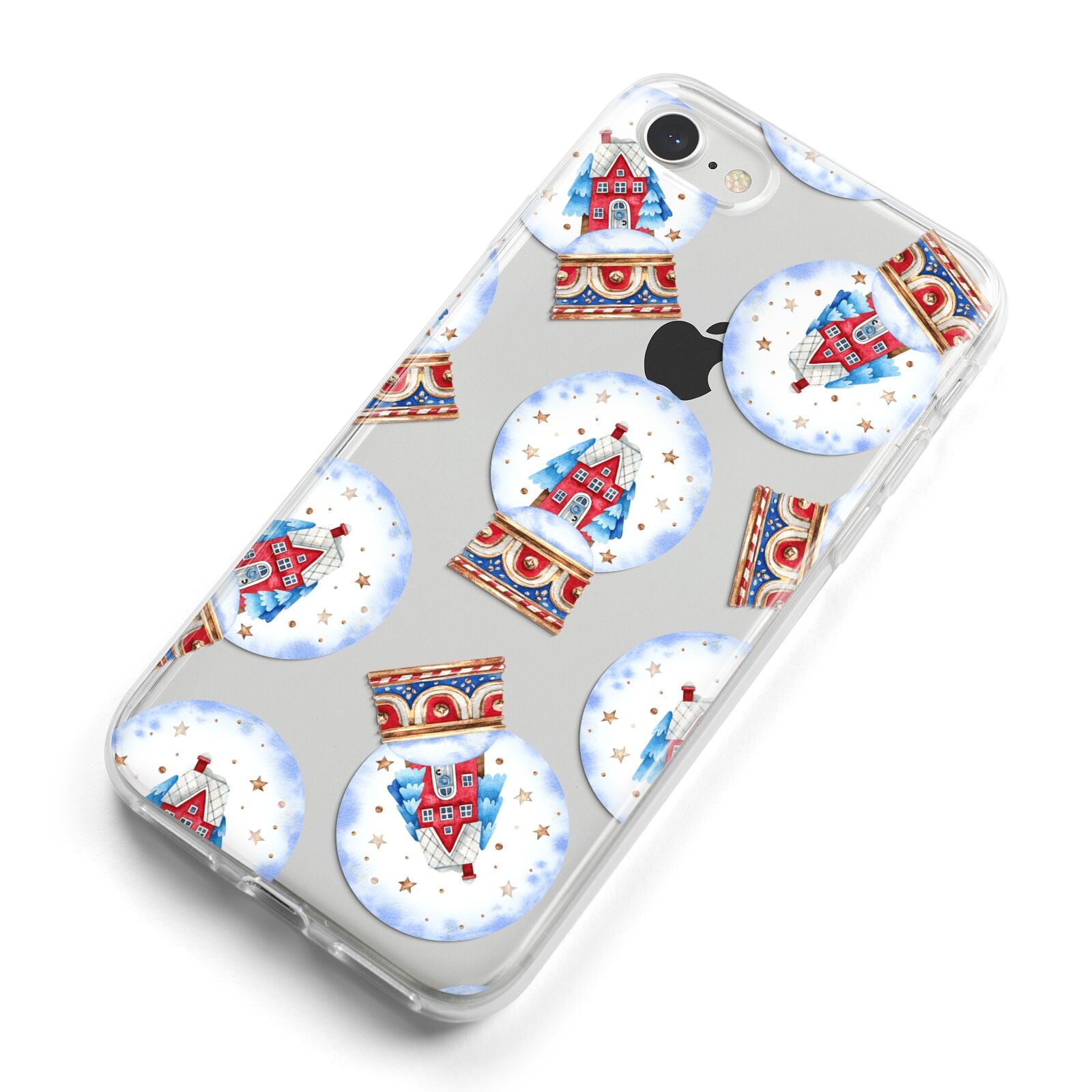 Christmas Snow Globe Pattern iPhone 8 Bumper Case on Silver iPhone Alternative Image