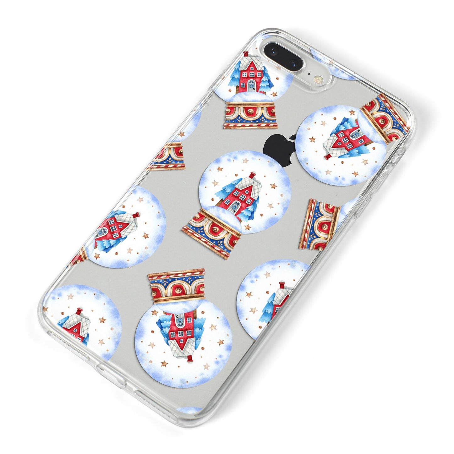 Christmas Snow Globe Pattern iPhone 8 Plus Bumper Case on Silver iPhone Alternative Image