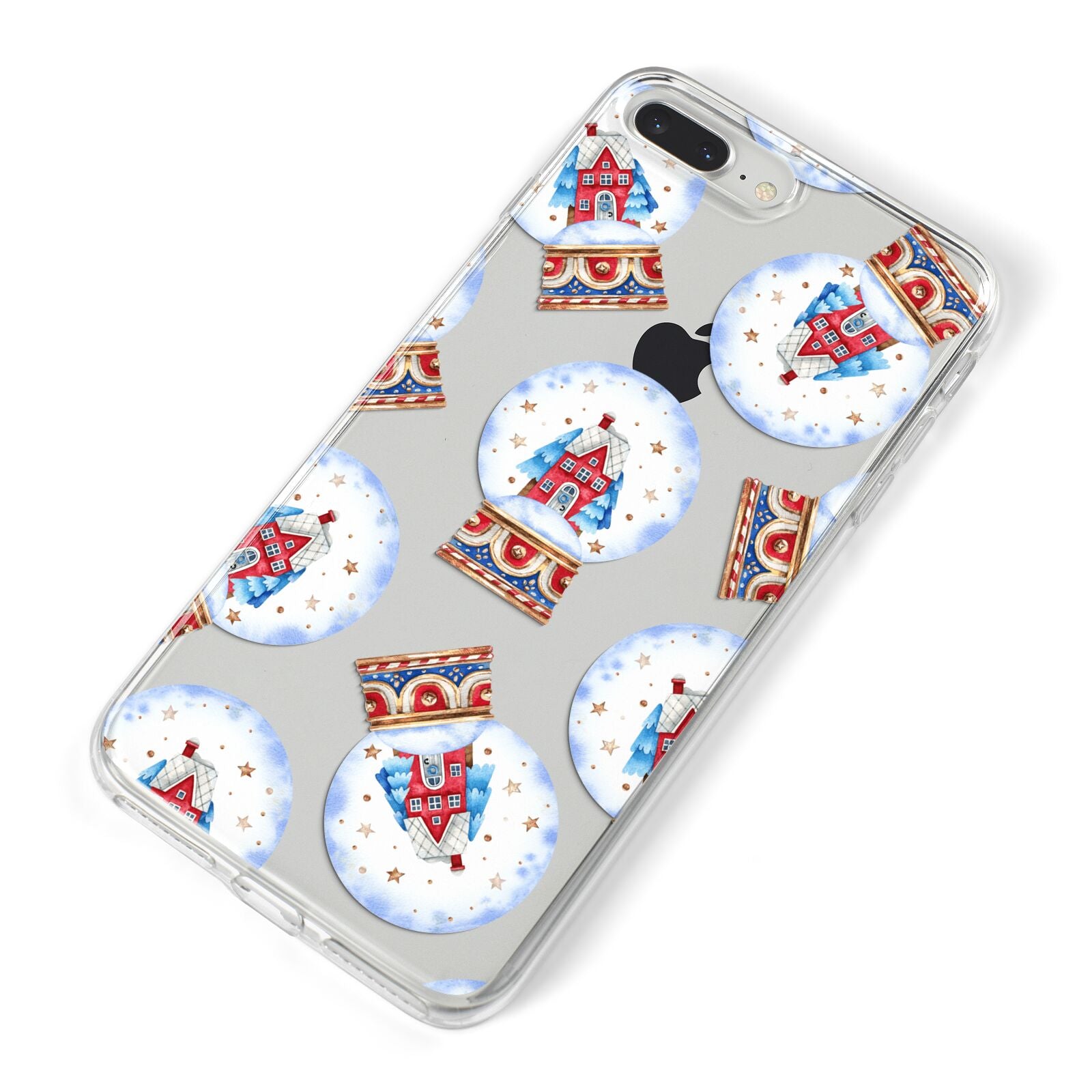 Christmas Snow Globe Pattern iPhone 8 Plus Bumper Case on Silver iPhone Alternative Image