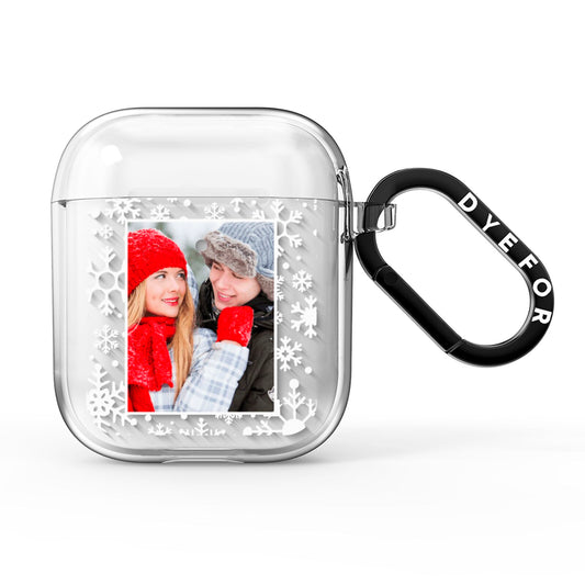 Christmas Snowflake Personalised Photo AirPods Clear Case