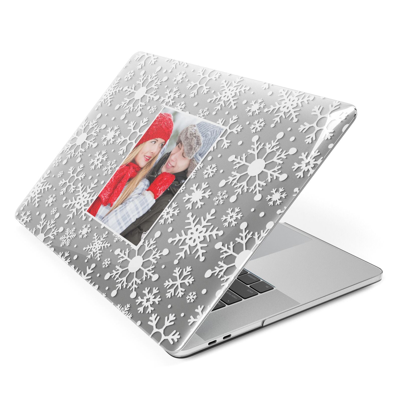 Christmas Snowflake Personalised Photo Apple MacBook Case Side View