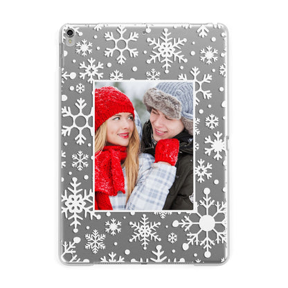 Christmas Snowflake Personalised Photo Apple iPad Silver Case
