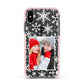 Christmas Snowflake Personalised Photo Apple iPhone Xs Impact Case Pink Edge on Black Phone