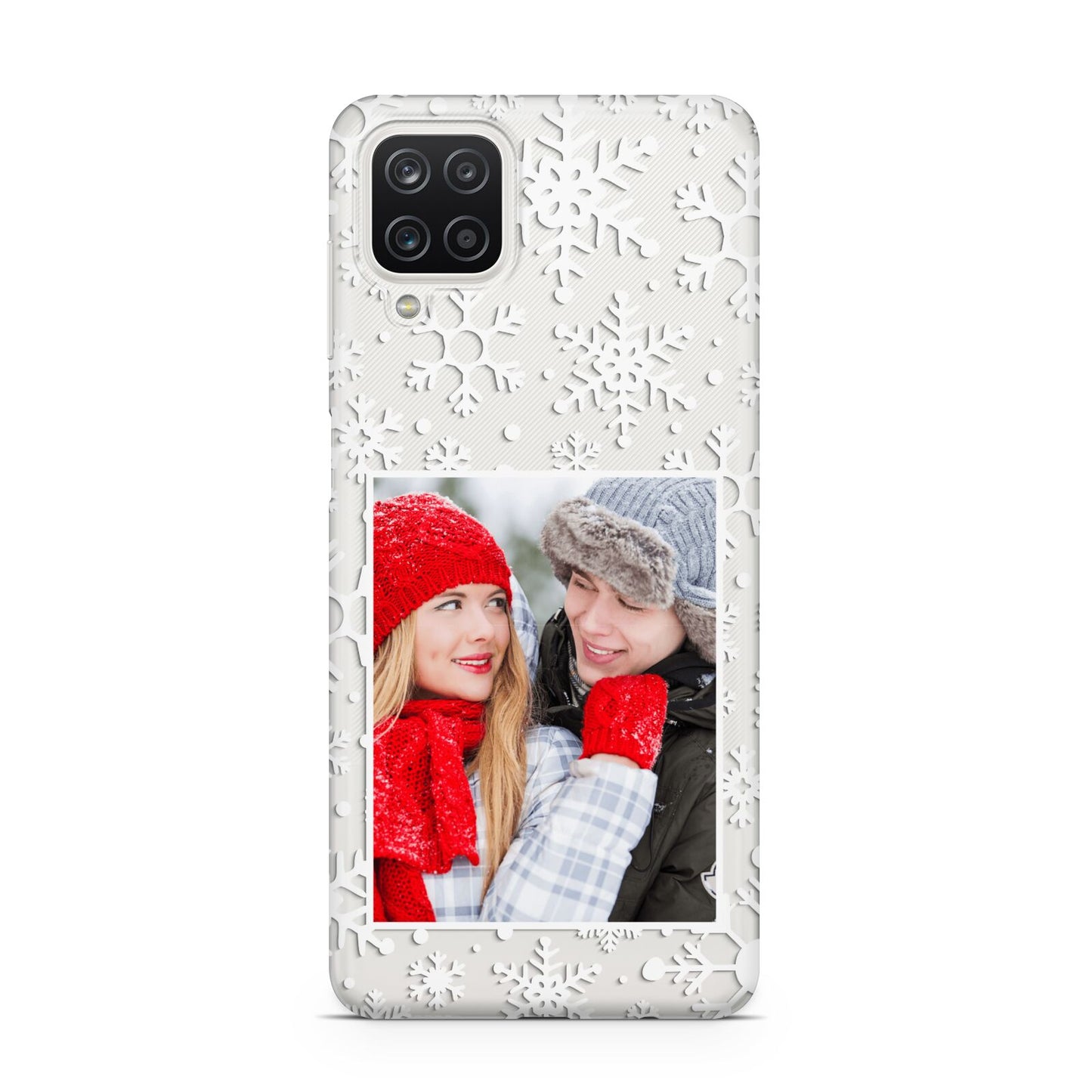 Christmas Snowflake Personalised Photo Samsung A12 Case