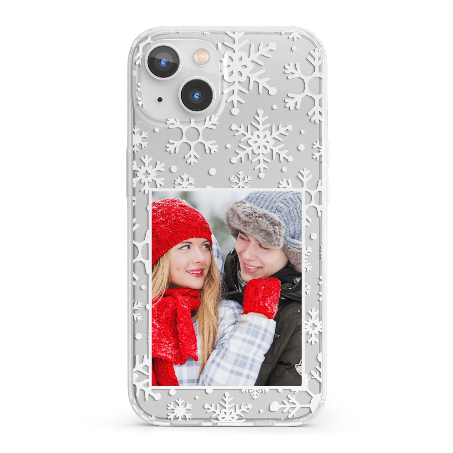 Christmas Snowflake Personalised Photo iPhone 13 Clear Bumper Case