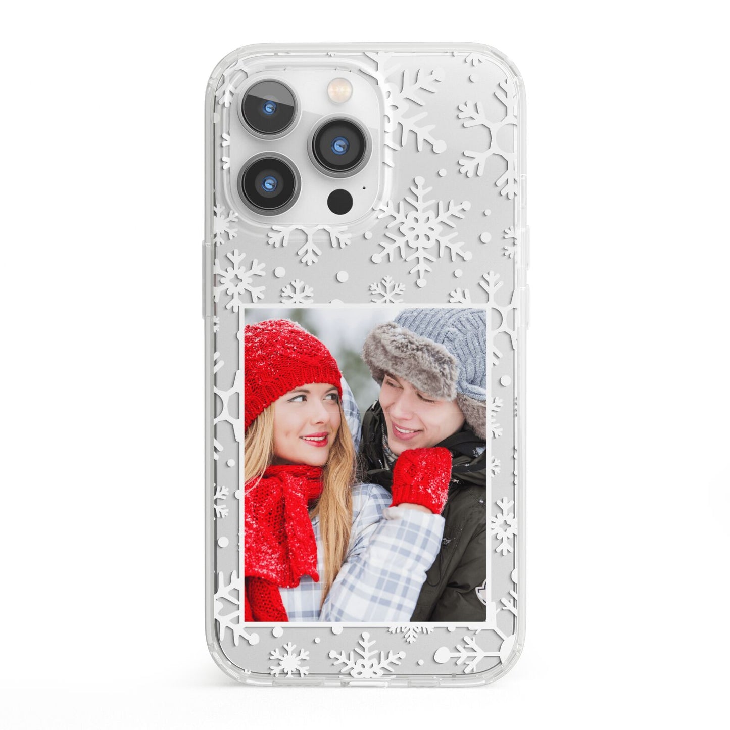 Christmas Snowflake Personalised Photo iPhone 13 Pro Clear Bumper Case