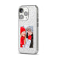 Christmas Snowflake Personalised Photo iPhone 14 Pro Clear Tough Case Silver Angled Image