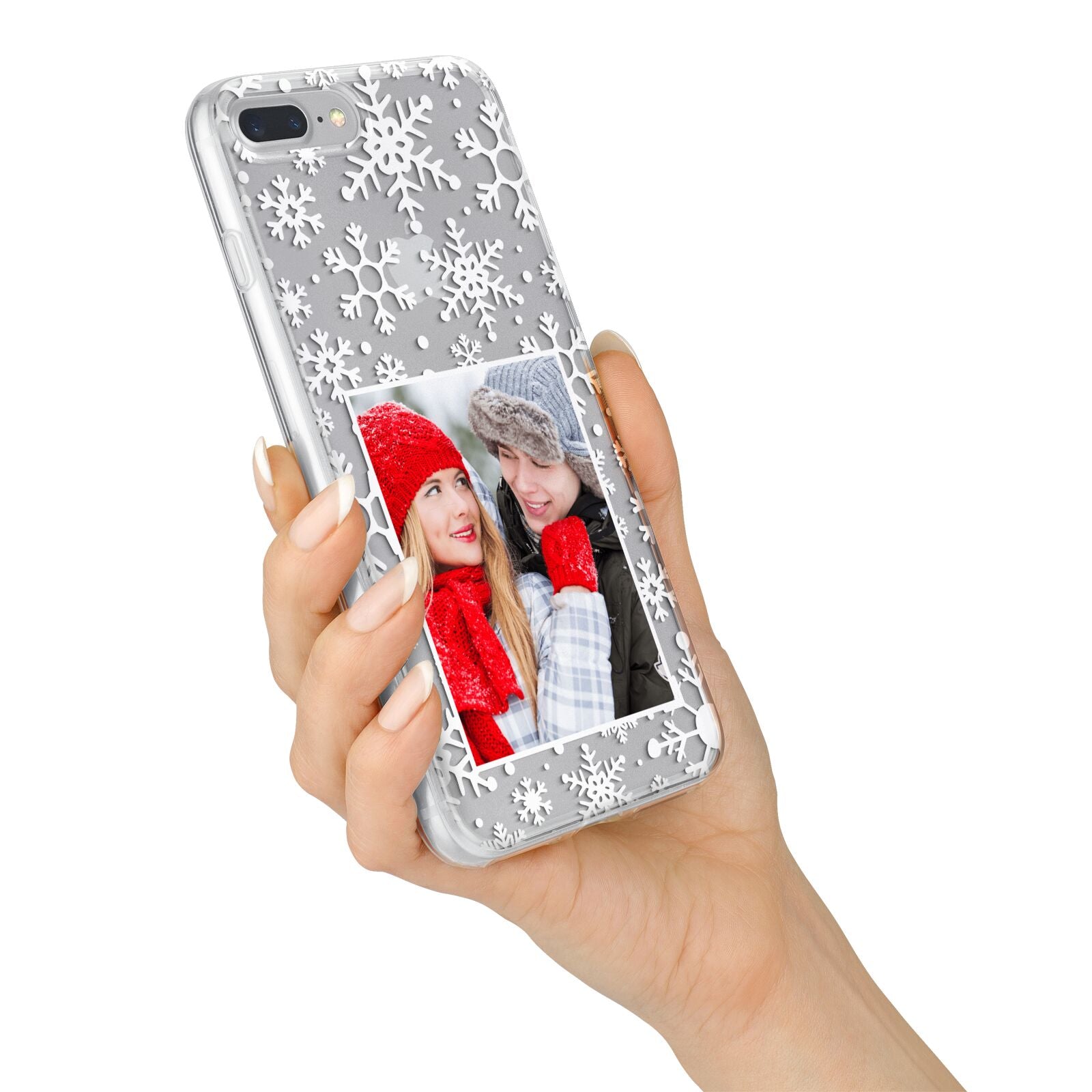 Christmas Snowflake Personalised Photo iPhone 7 Plus Bumper Case on Silver iPhone Alternative Image