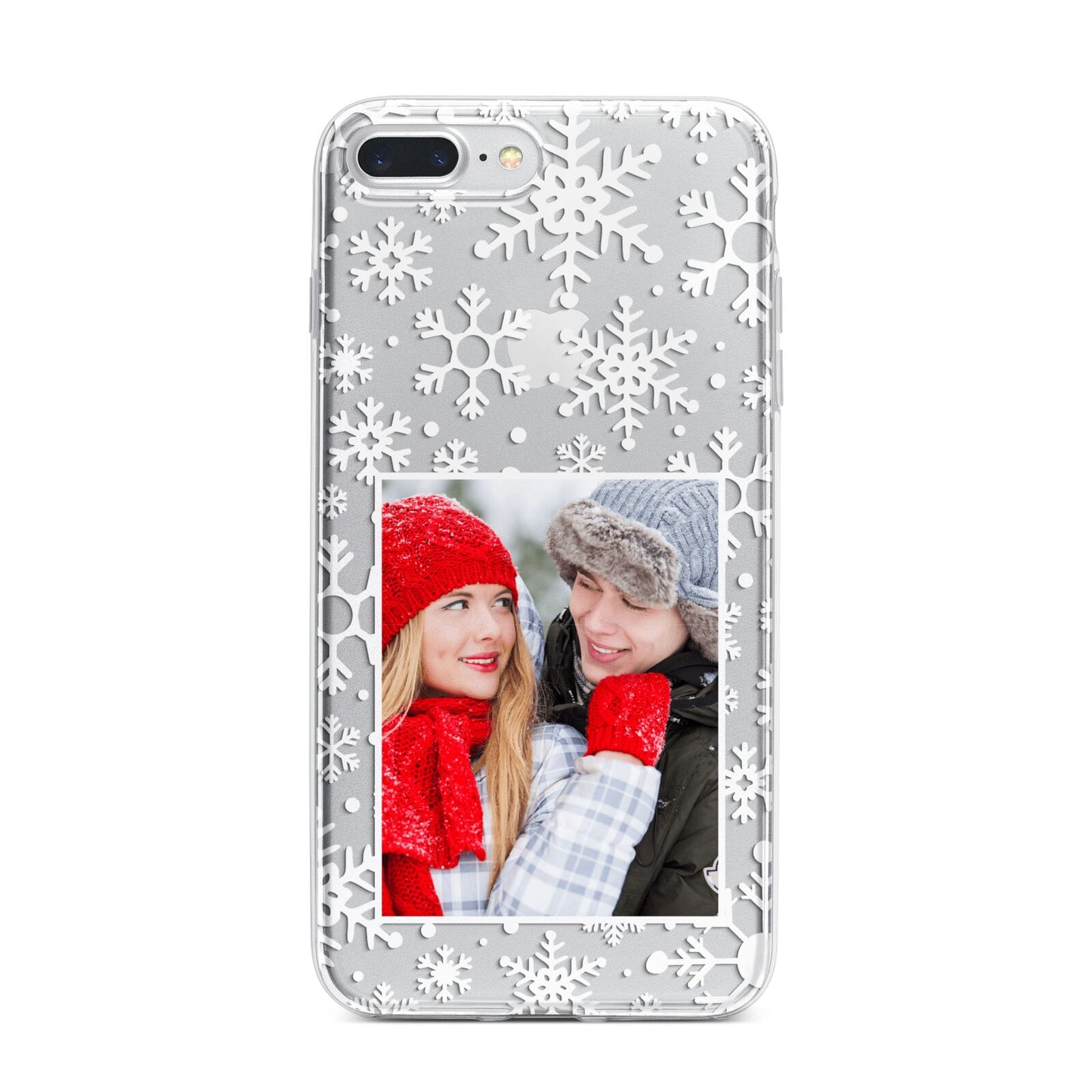 Christmas Snowflake Personalised Photo iPhone 7 Plus Bumper Case on Silver iPhone