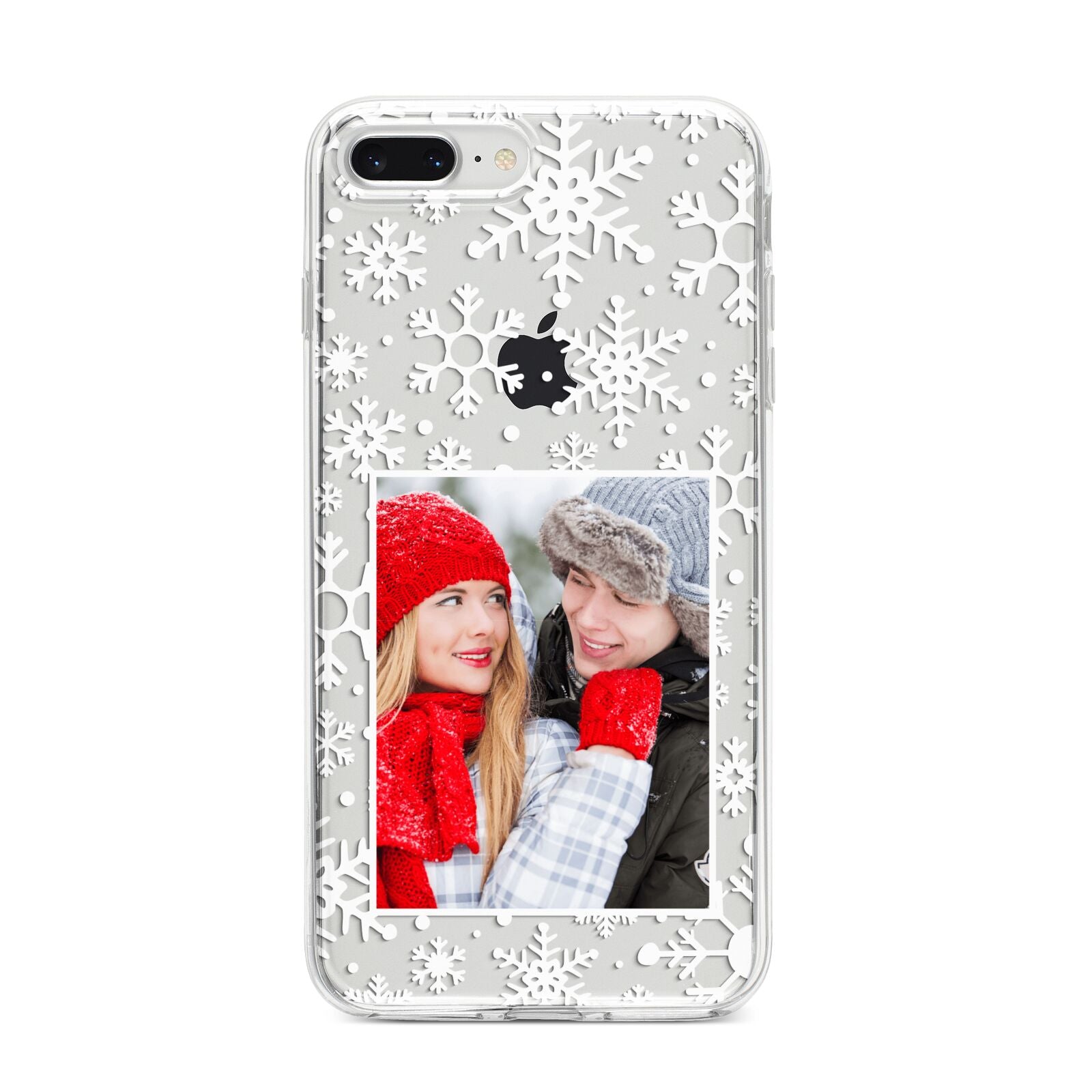 Christmas Snowflake Personalised Photo iPhone 8 Plus Bumper Case on Silver iPhone