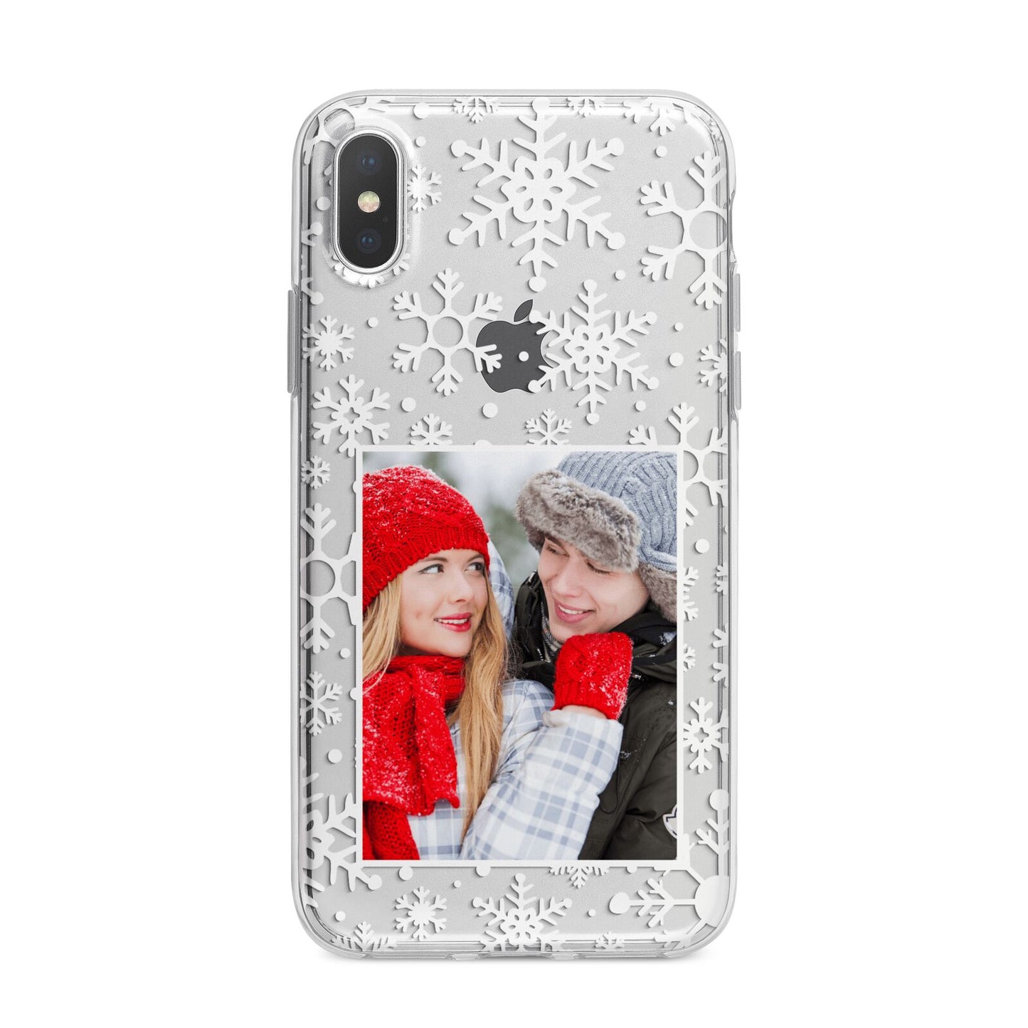 Christmas Snowflake Personalised Photo iPhone X Bumper Case on Silver iPhone Alternative Image 1