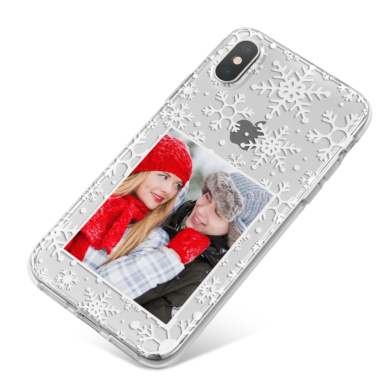 Christmas Snowflake Personalised Photo iPhone X Bumper Case on Silver iPhone