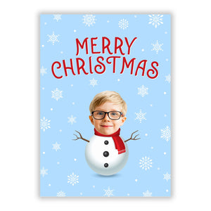 Christmas Snowman Face Greetings Card