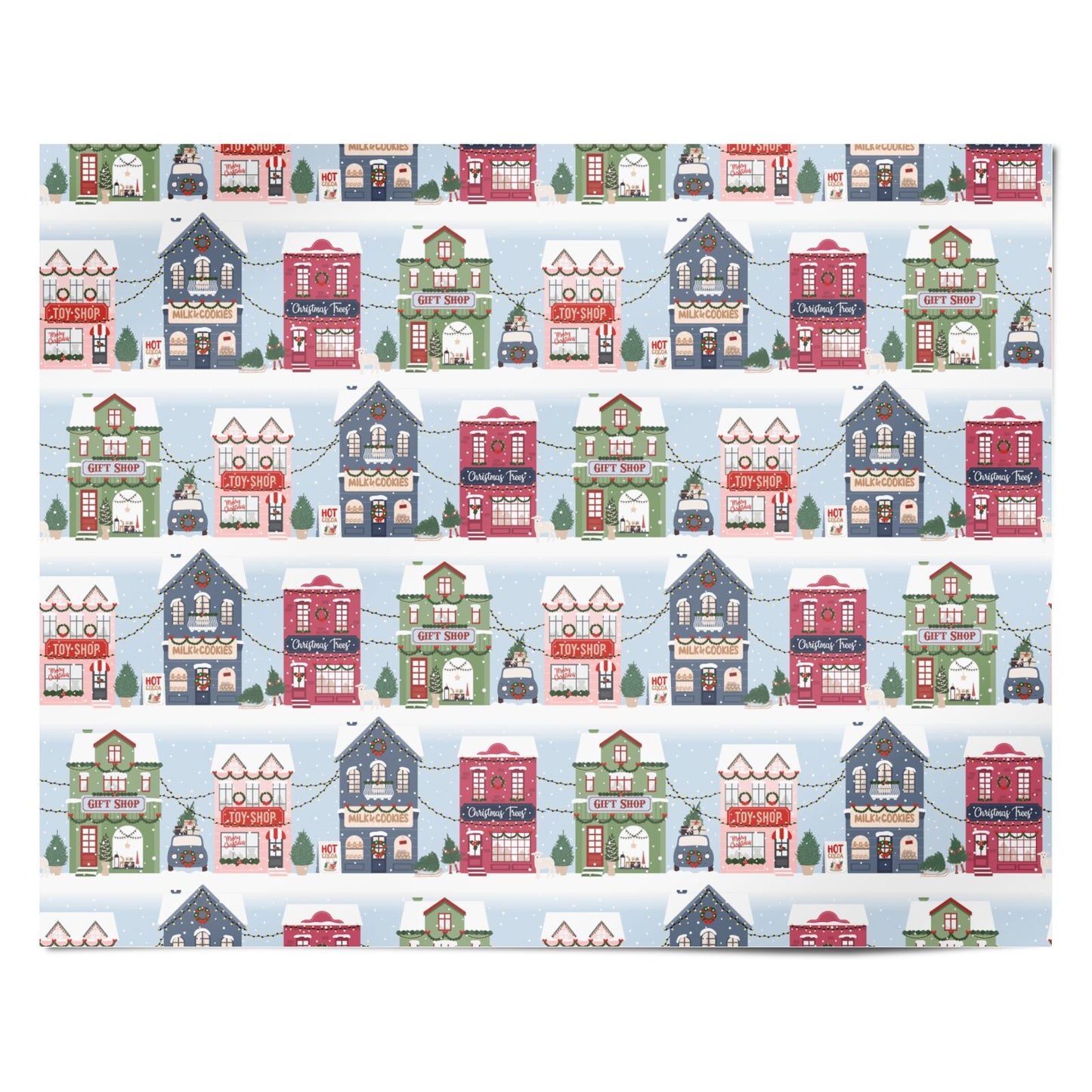 Christmas Street Personalised Wrapping Paper Alternative