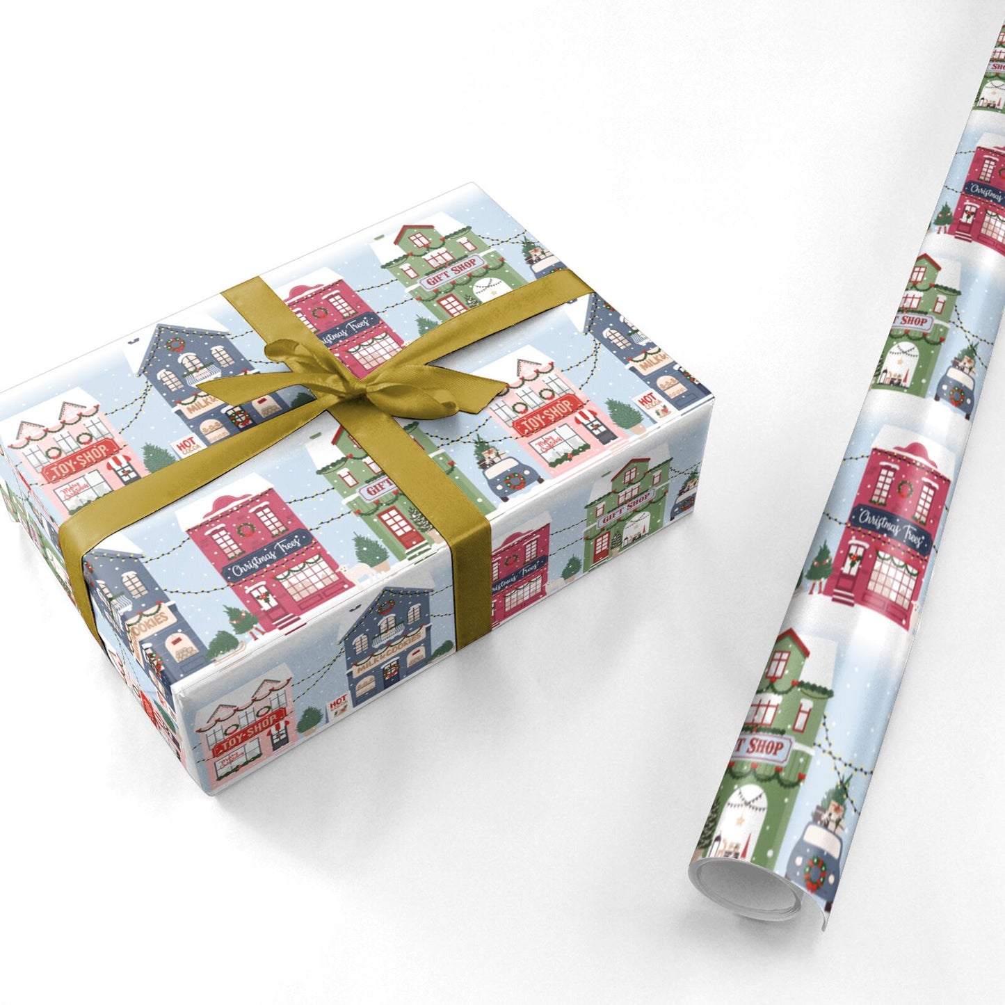 Christmas Street Personalised Wrapping Paper