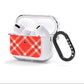 Christmas Tartan AirPods Clear Case 3rd Gen Side Image