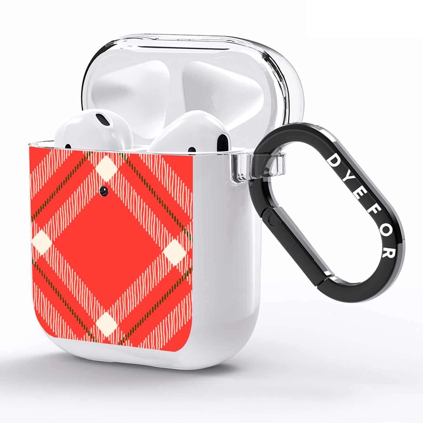 Christmas Tartan AirPods Clear Case Side Image