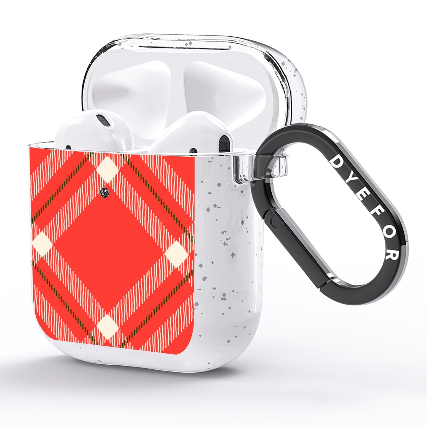 Christmas Tartan AirPods Glitter Case Side Image