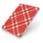 Christmas Tartan Apple iPad Case on Silver iPad Side View