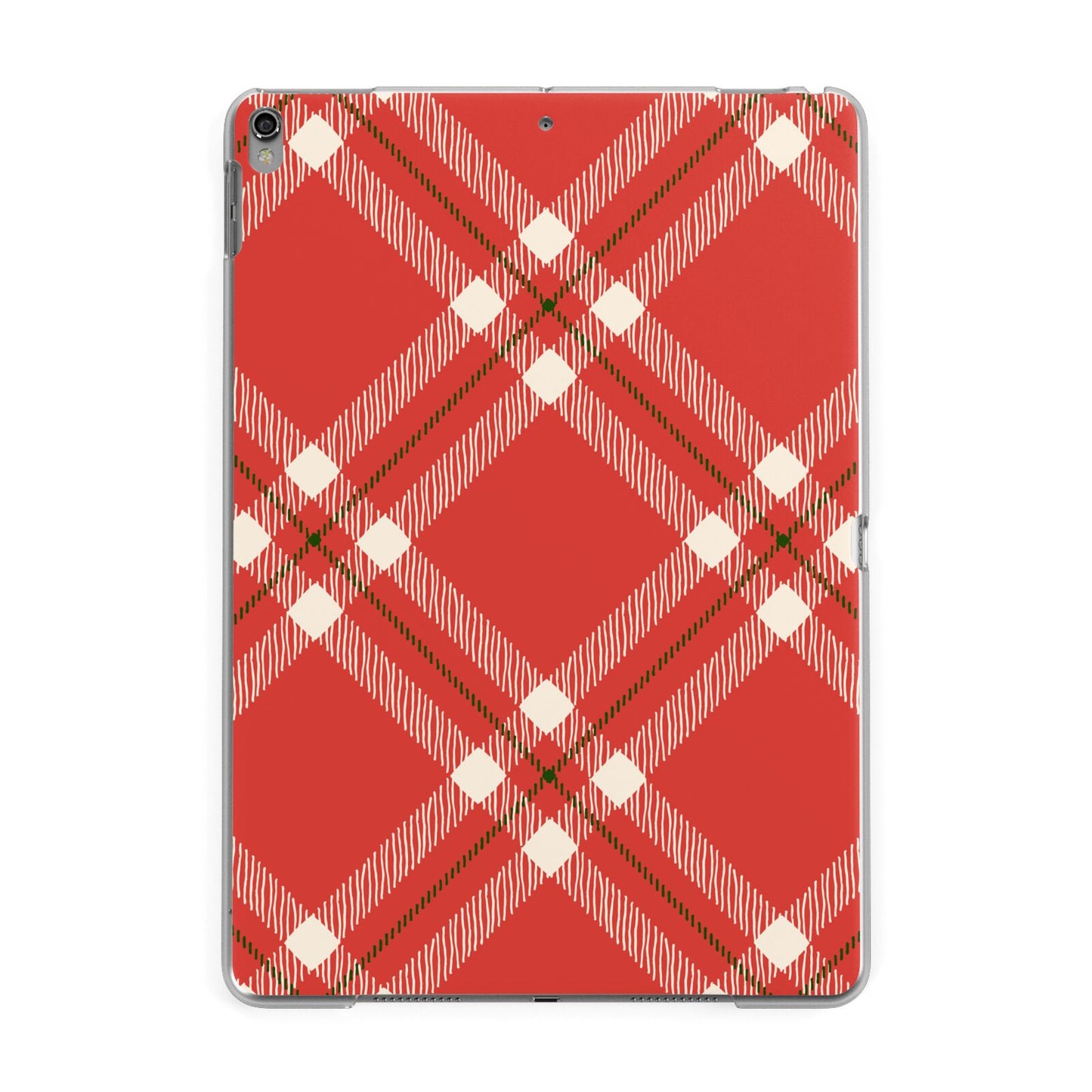 Christmas Tartan Apple iPad Grey Case