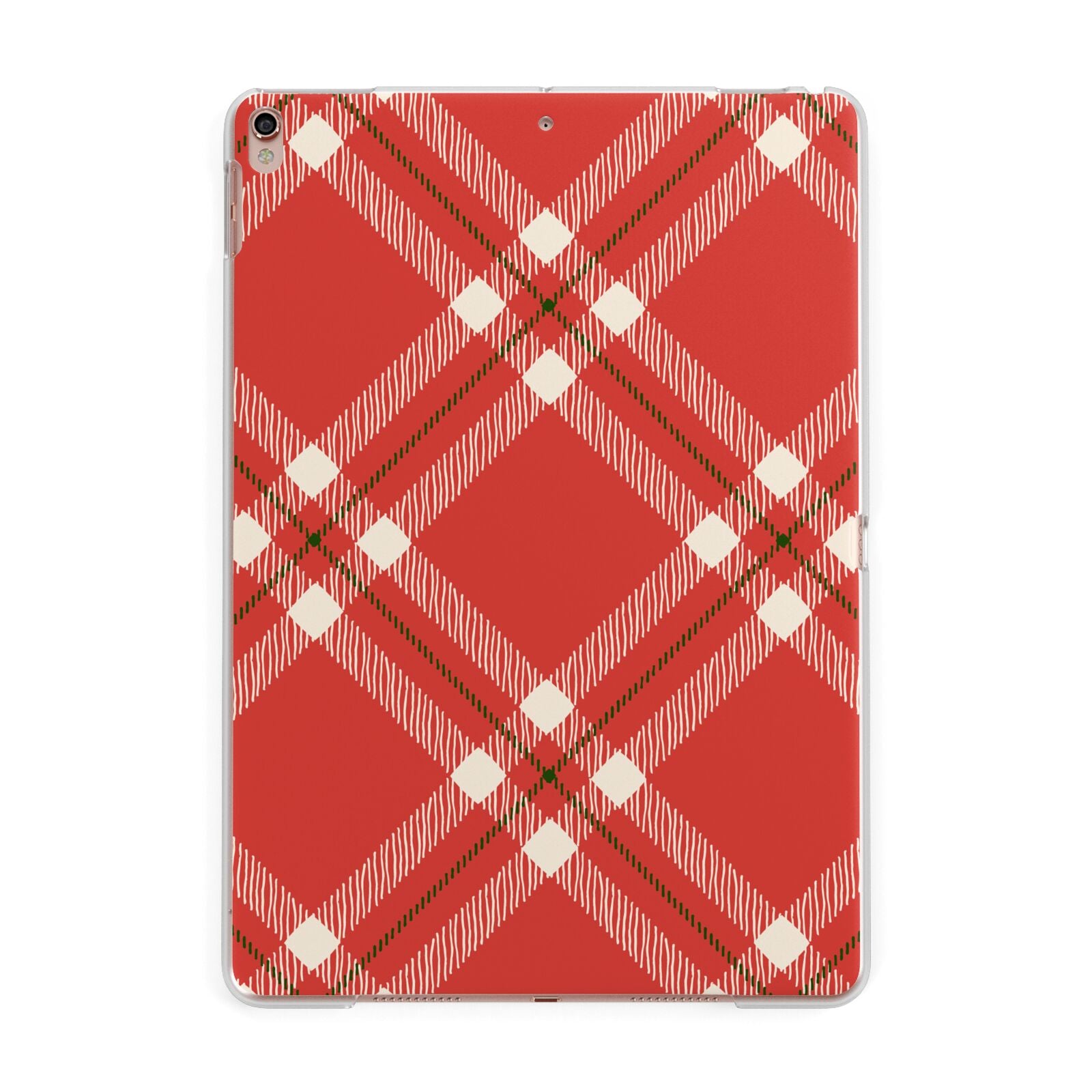Christmas Tartan Apple iPad Rose Gold Case