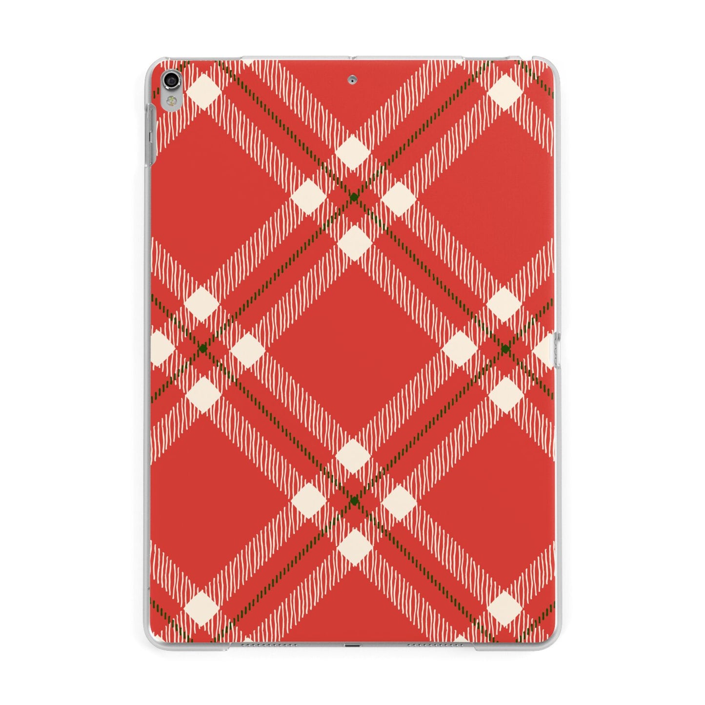 Christmas Tartan Apple iPad Silver Case
