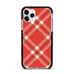 Christmas Tartan Apple iPhone 11 Pro in Silver with Black Impact Case