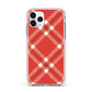 Christmas Tartan Apple iPhone 11 Pro in Silver with Pink Impact Case