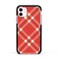 Christmas Tartan Apple iPhone 11 in White with Black Impact Case
