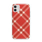 Christmas Tartan Apple iPhone 11 in White with Bumper Case
