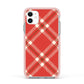 Christmas Tartan Apple iPhone 11 in White with Pink Impact Case