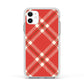 Christmas Tartan Apple iPhone 11 in White with White Impact Case