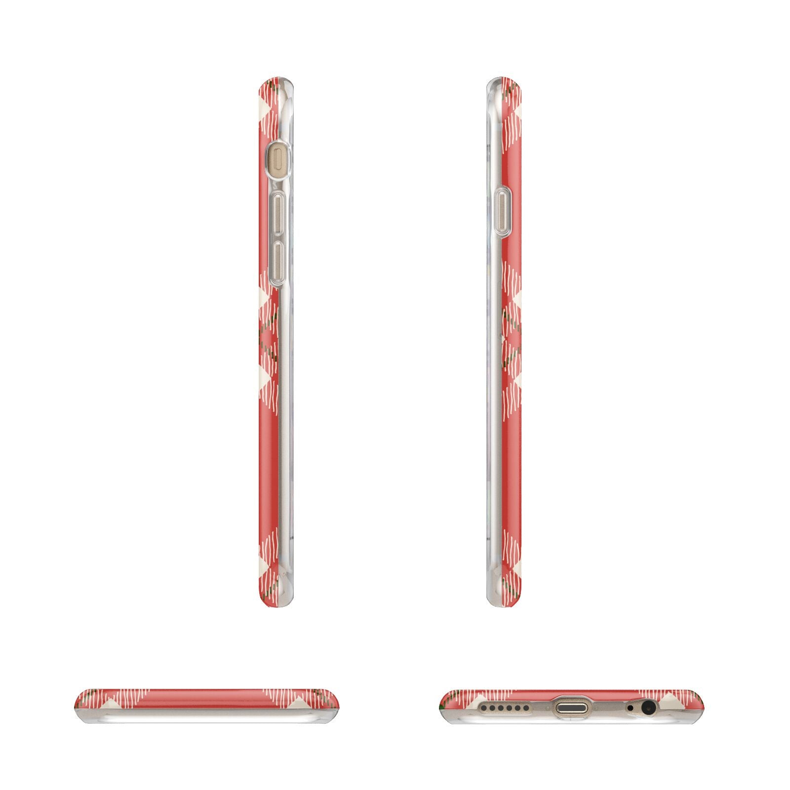 Christmas Tartan Apple iPhone 6 3D Wrap Tough Case Alternative Image Angles