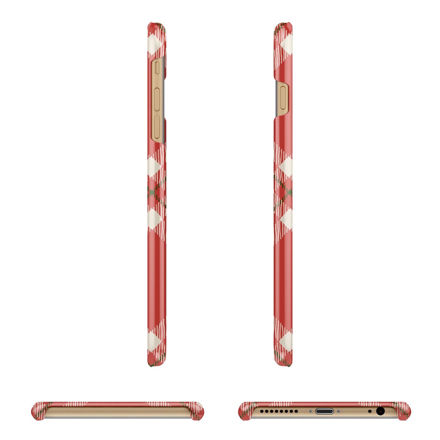 Christmas Tartan Apple iPhone 6 Plus 3D Wrap Snap Case Angled Images