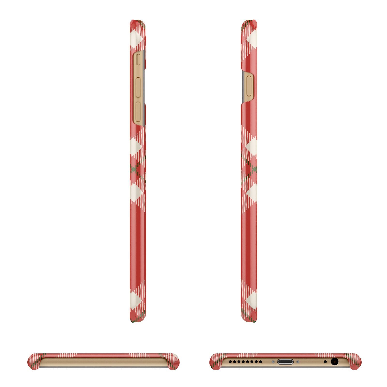 Christmas Tartan Apple iPhone 6 Plus 3D Wrap Snap Case Angled Images
