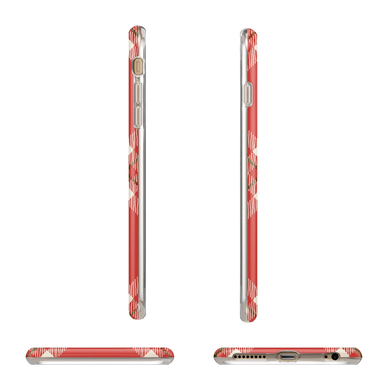 Christmas Tartan Apple iPhone 6 Plus 3D Wrap Tough Case Alternative Image Angles