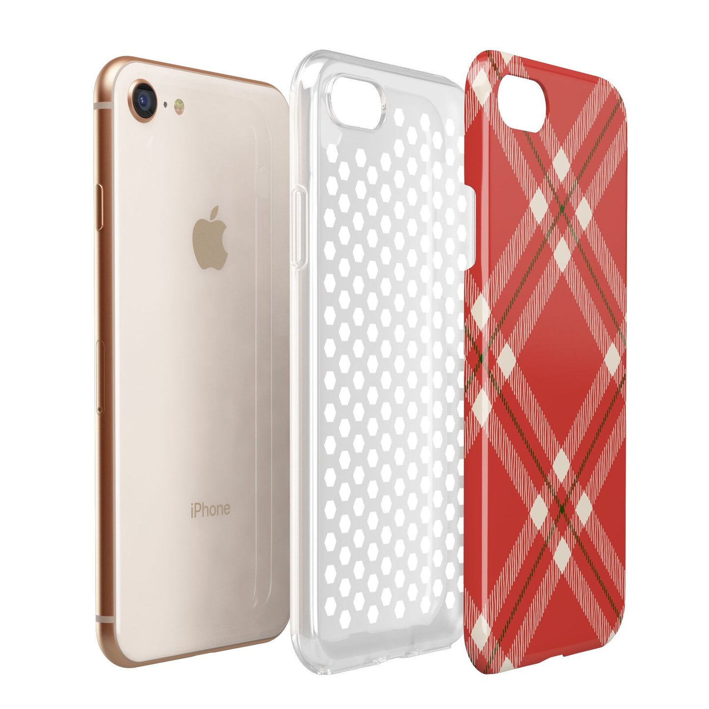 Christmas Tartan Apple iPhone 7 8 3D Tough Case Expanded View