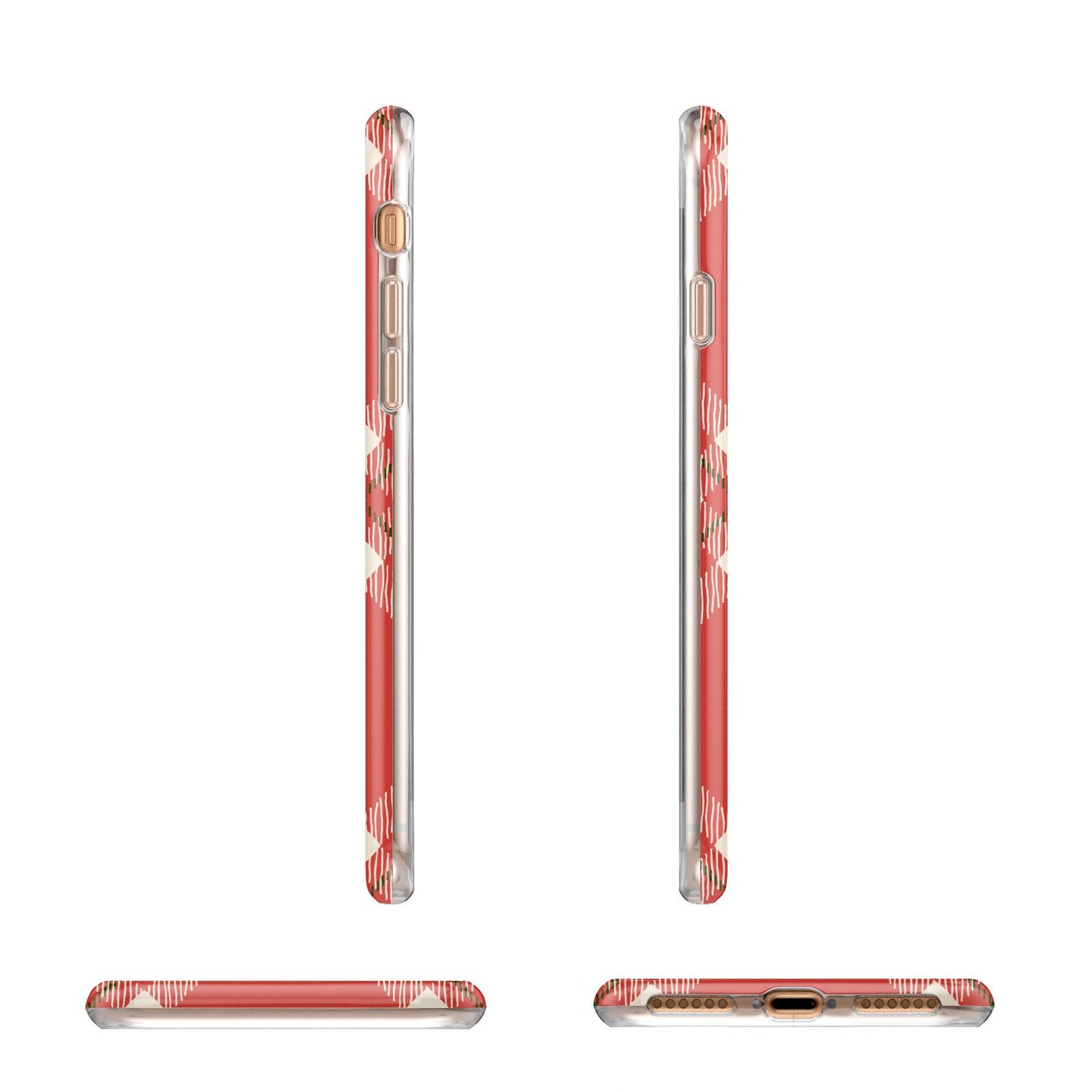 Christmas Tartan Apple iPhone 7 8 3D Wrap Tough Case Alternative Image Angles