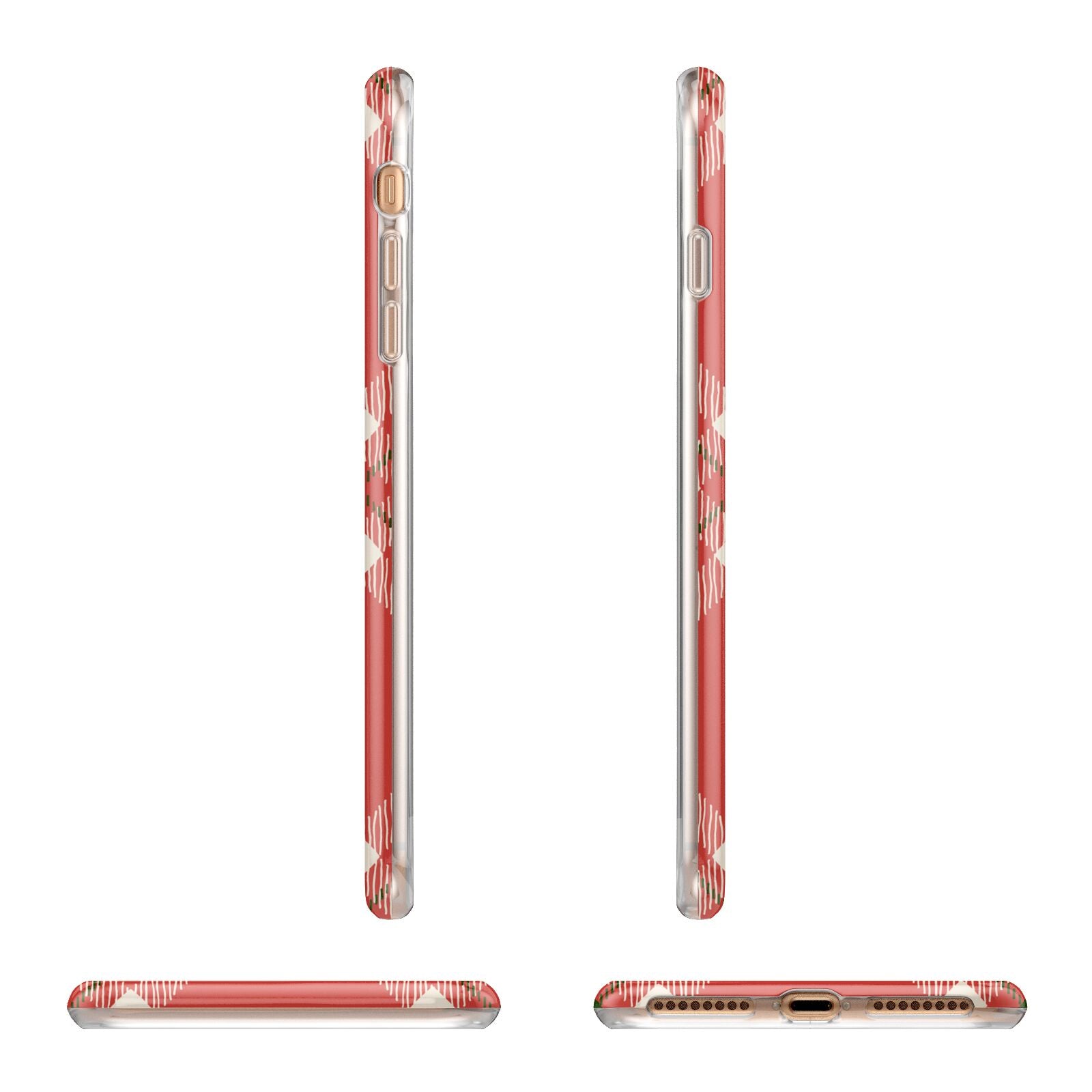 Christmas Tartan Apple iPhone 7 8 Plus 3D Wrap Tough Case Alternative Image Angles
