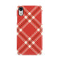 Christmas Tartan Apple iPhone XR White 3D Snap Case