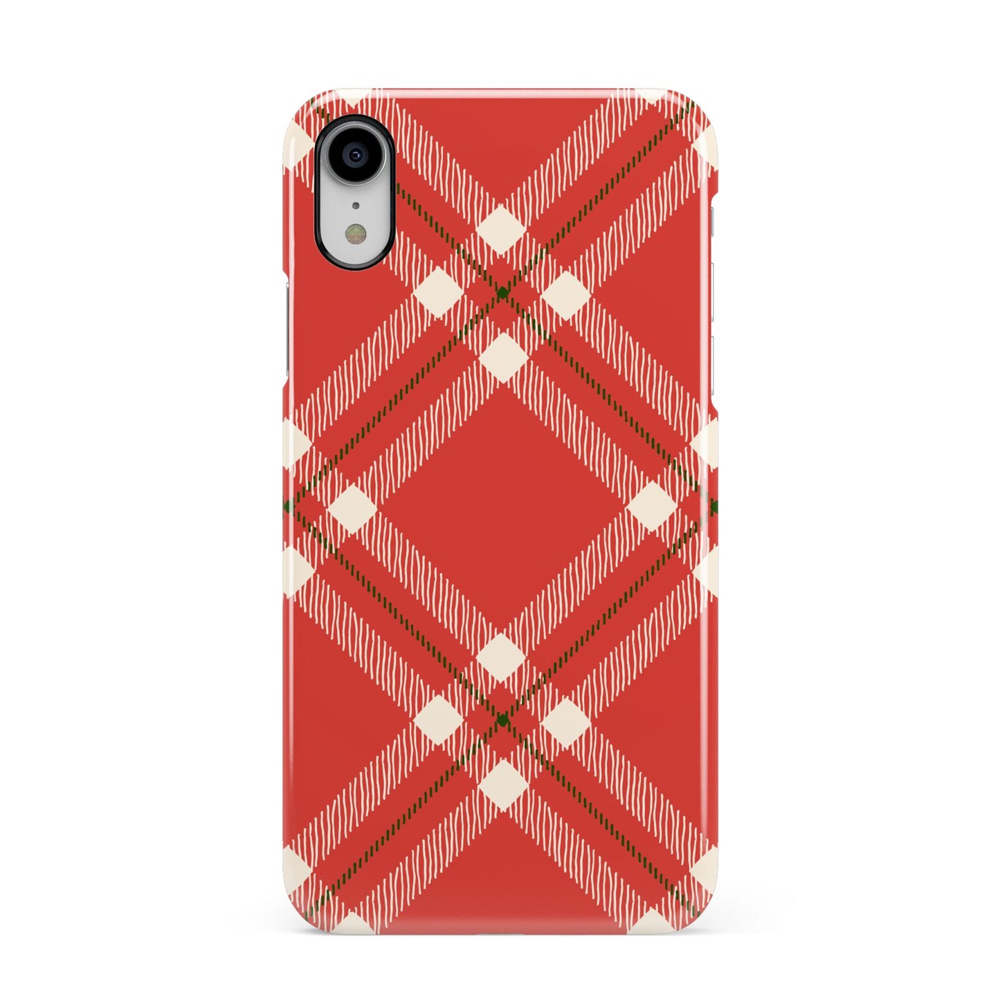 Christmas Tartan Apple iPhone XR White 3D Snap Case