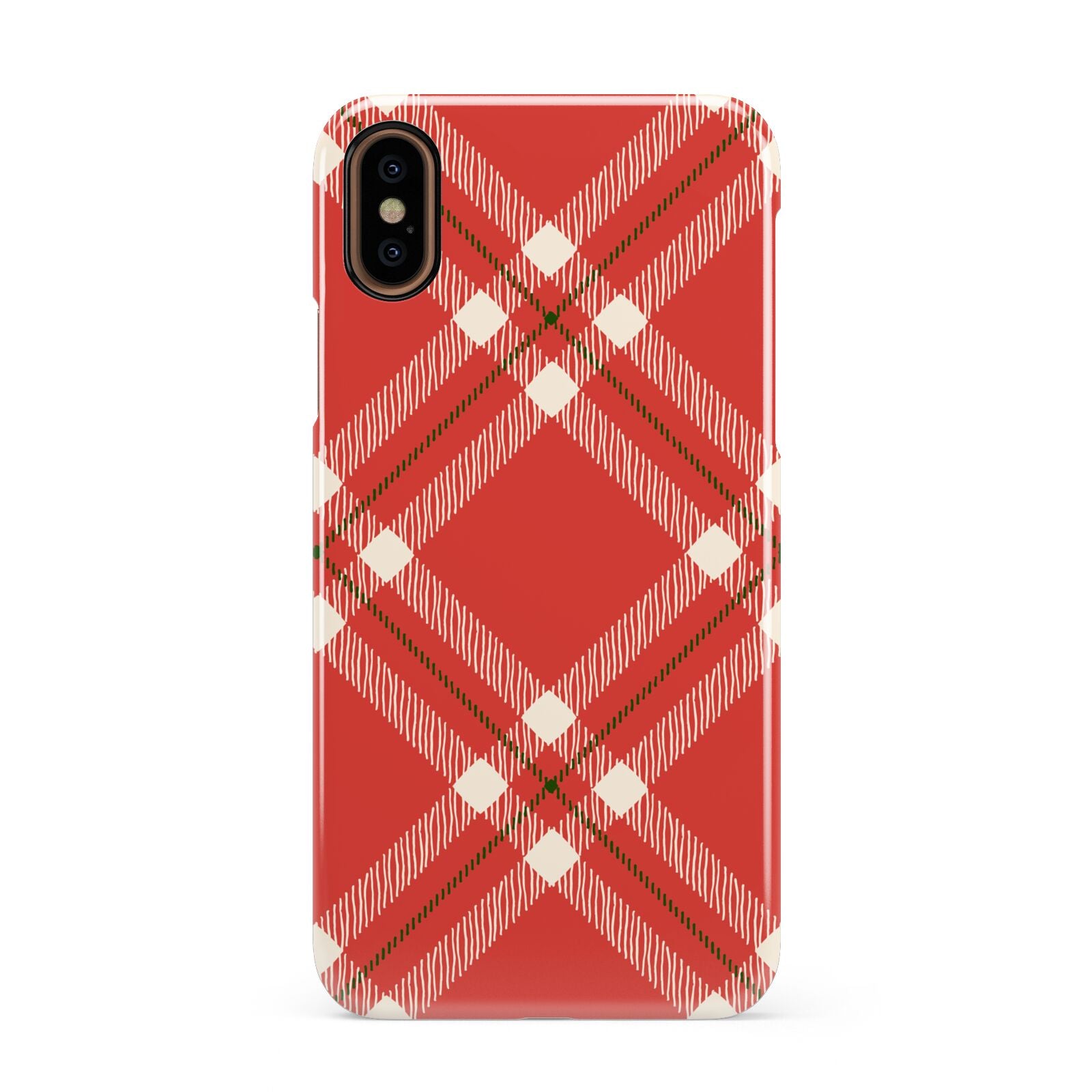 Christmas Tartan Apple iPhone XS 3D Snap Case