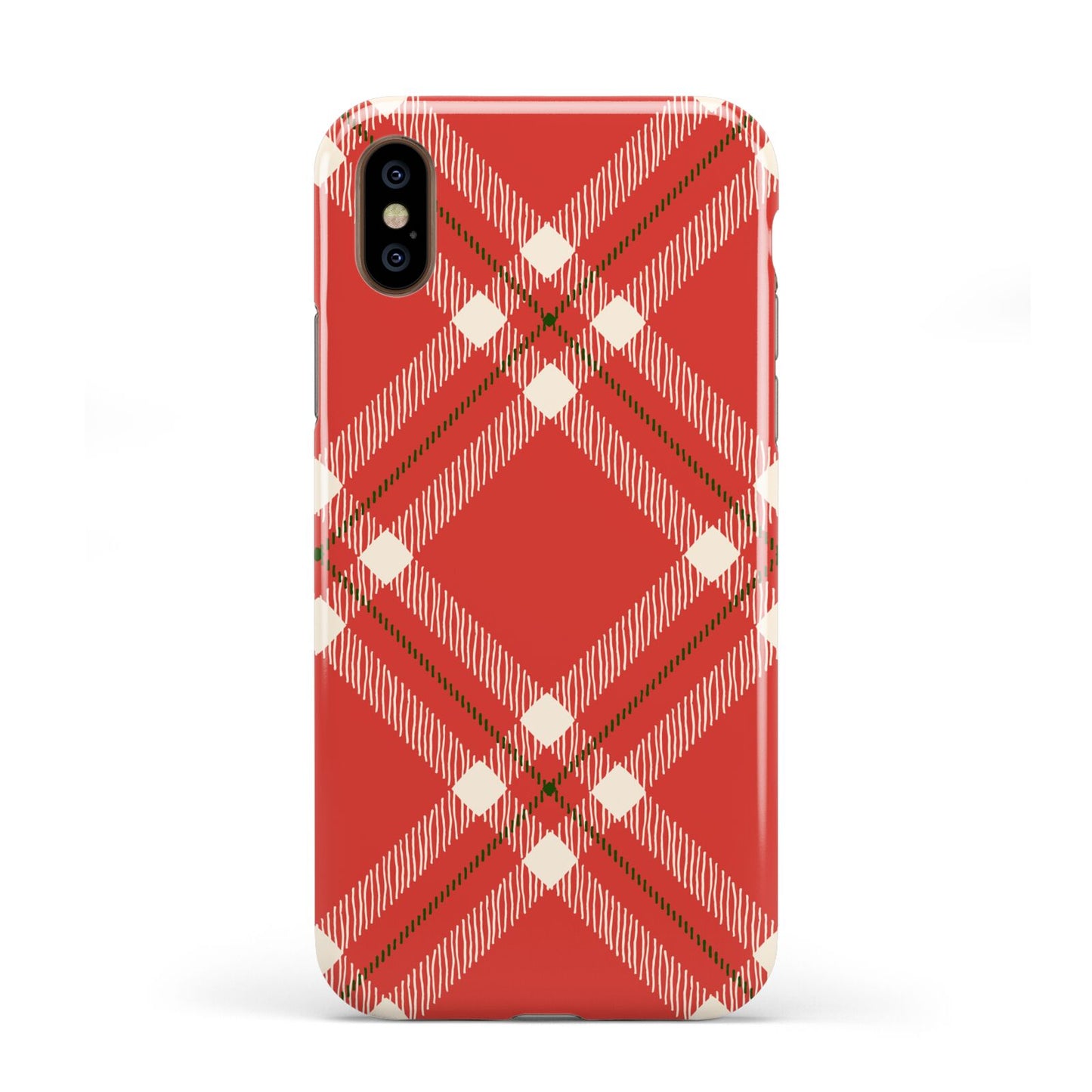 Christmas Tartan Apple iPhone XS 3D Tough