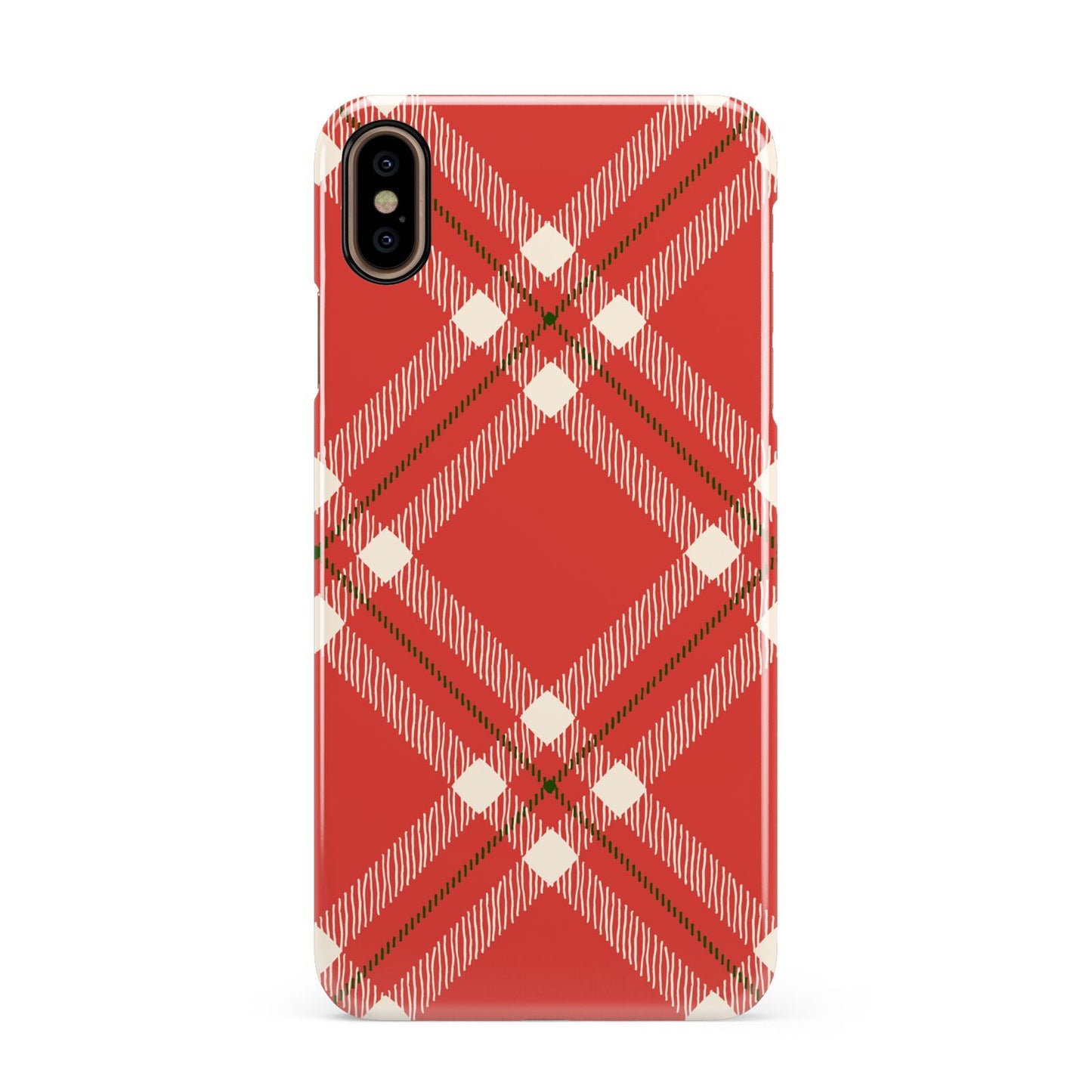 Christmas Tartan Apple iPhone Xs Max 3D Snap Case