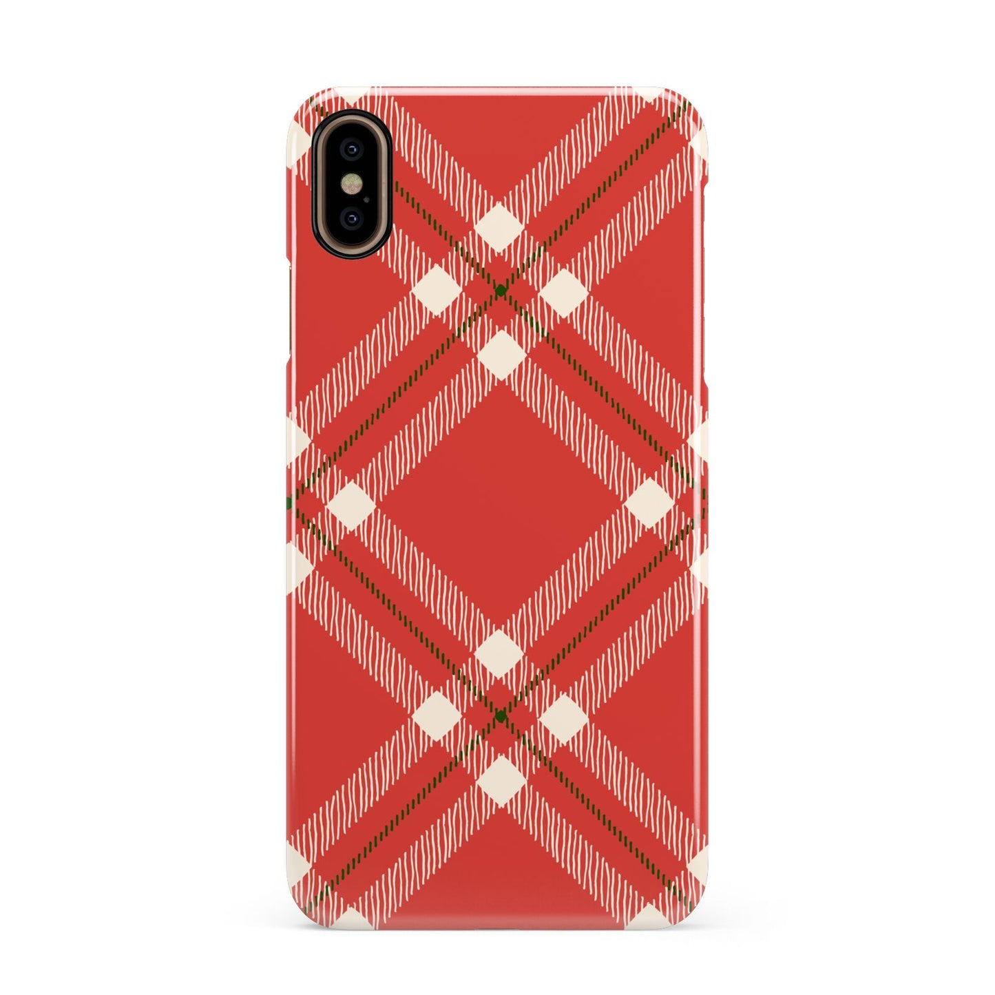 Christmas Tartan Apple iPhone Xs Max 3D Snap Case